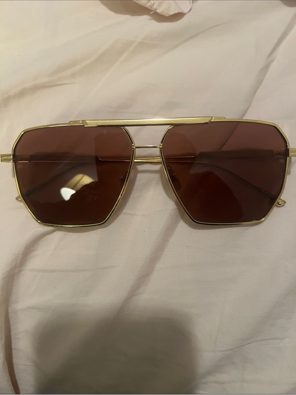 Bottega Veneta Gold Frame with Brown Lenses Sunglasses